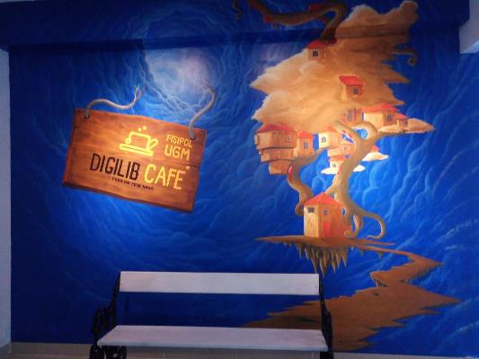 Ikon DIgilib Cafe di gedung Bulaksumur FISIPOL UGM [Foto Ashilly Achidsti/KAGAMA] 