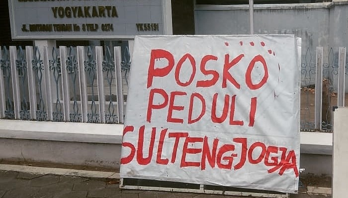 Posko Peduli Sulawesi Tengah Yogyakarta Membutuhkan Dapur Umum.(Foto: Suleman)