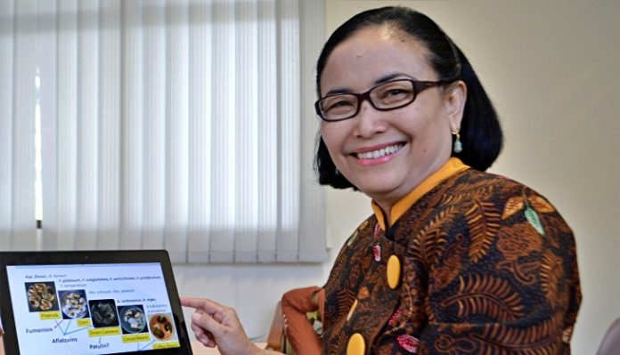 Kepala Pusat Studi Pangan dan Gizi (PSPG) UGM, Prof. Dr. Endang Sutriswati Rahayu, MS. memberikan tips untuk mengatur komposisi makan selama puasa. Foto: Humas UGM