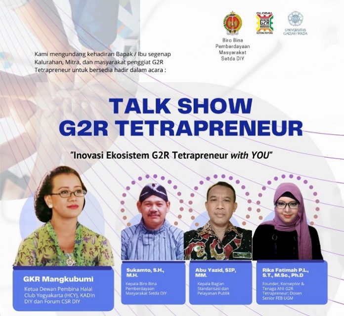Talk show Global Gotong Royong (G2R) Tetrapreneur dengan tema Inovasi Ekosistem G2R Tetrapreneur with You. Foto: G2R Tetrapreneur