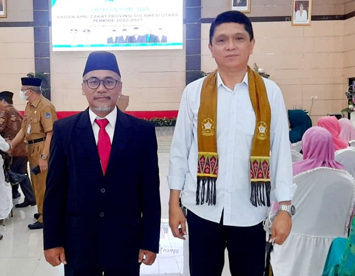 Agus S. Budoarso (kiri) bersama Ketua KAGAMA Manado Taufik M. Tumbelaka. Foto: KAGAMA Manado