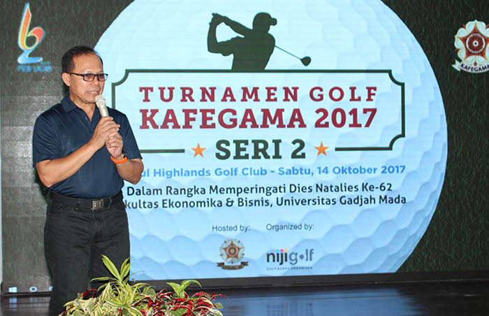 Ketua Panitia Gusti Ngurah Putu Sugiarta Yasa sukses menyelenggarakan Turnamen Golf Kafegama 2017.