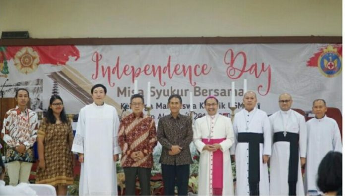 Perayaan Misa Syukur awal tahun akademik 2019:2020 dan 74 Tahun Kemerdekaan NKRI. Foto: Wempi