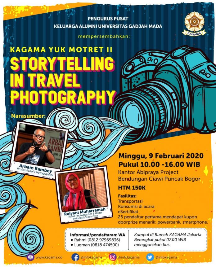 Pengurus Pusat KAGAMA menghelat YUKMOTRETII untuk kamu yang ingin mengasah keterampilan fotografi. Foto: KAGAMA
