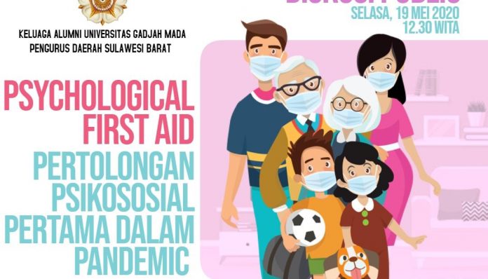 Pengda KAGAMA Sulawesi Barat menggelar diskusi bertema Pertolongan Psikososial Pertama dalam Pandemic. Foto: Ist