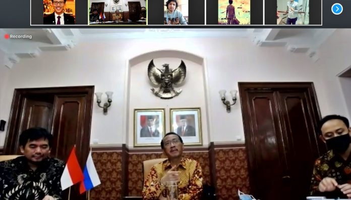 Tak hanya di Indonesia, Hari Lahir Pancasila pada Senin (1/06/2020), diperingati juga oleh warga Indonesia di Rusia. Foto: KBRI Moskow
